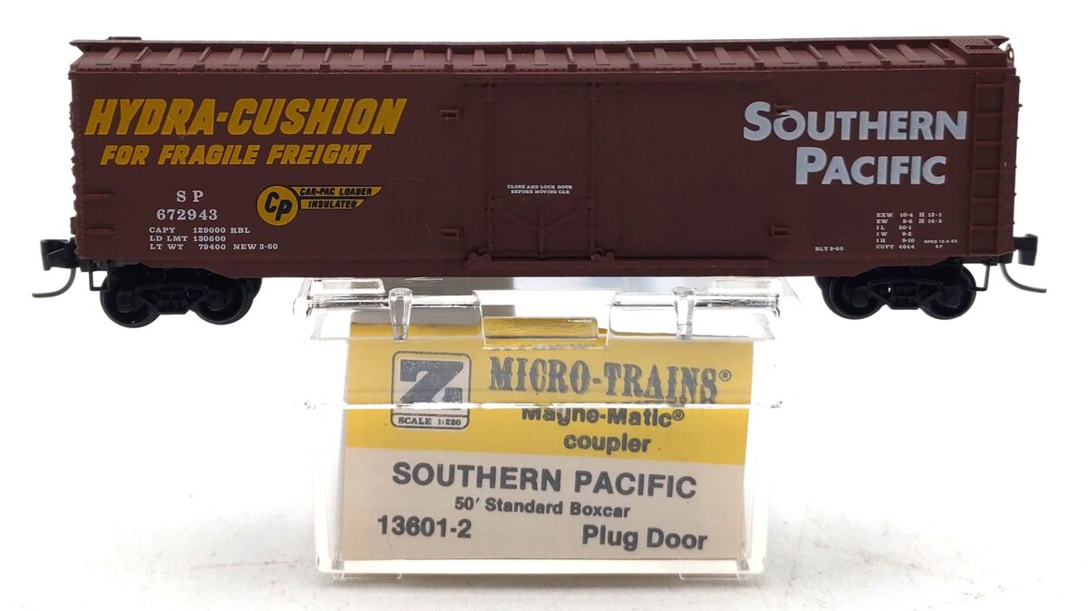 Micro-Trains 13601-2 Z Scale Southern Pacific 50' Standard Box Car #672943 LN/Box