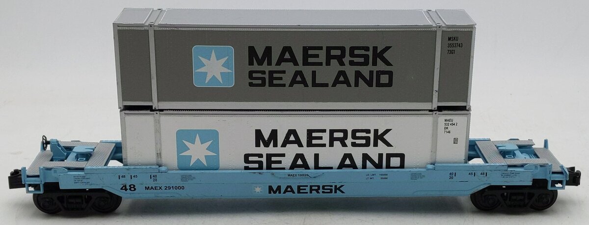 MTH 30-76320 Maersk Husky Stack Car V2 EX/Box