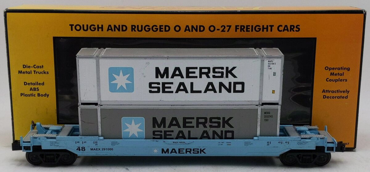 MTH 30-76320 Maersk Husky Stack Car V2 EX/Box