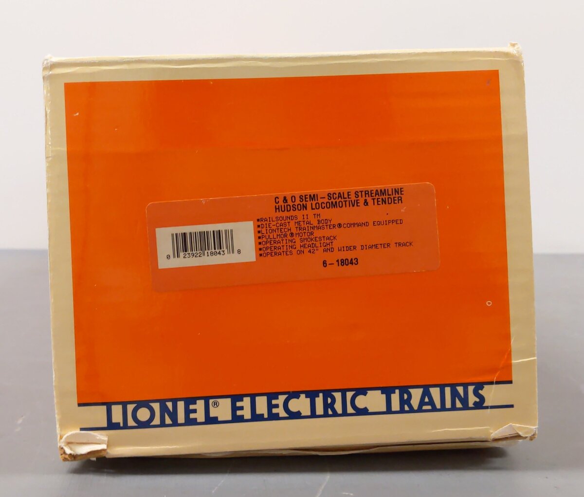 Lionel 6-18043 O Chesapeake & Ohio Streamlined Hudson & Tender #490 with RSII VG/Box