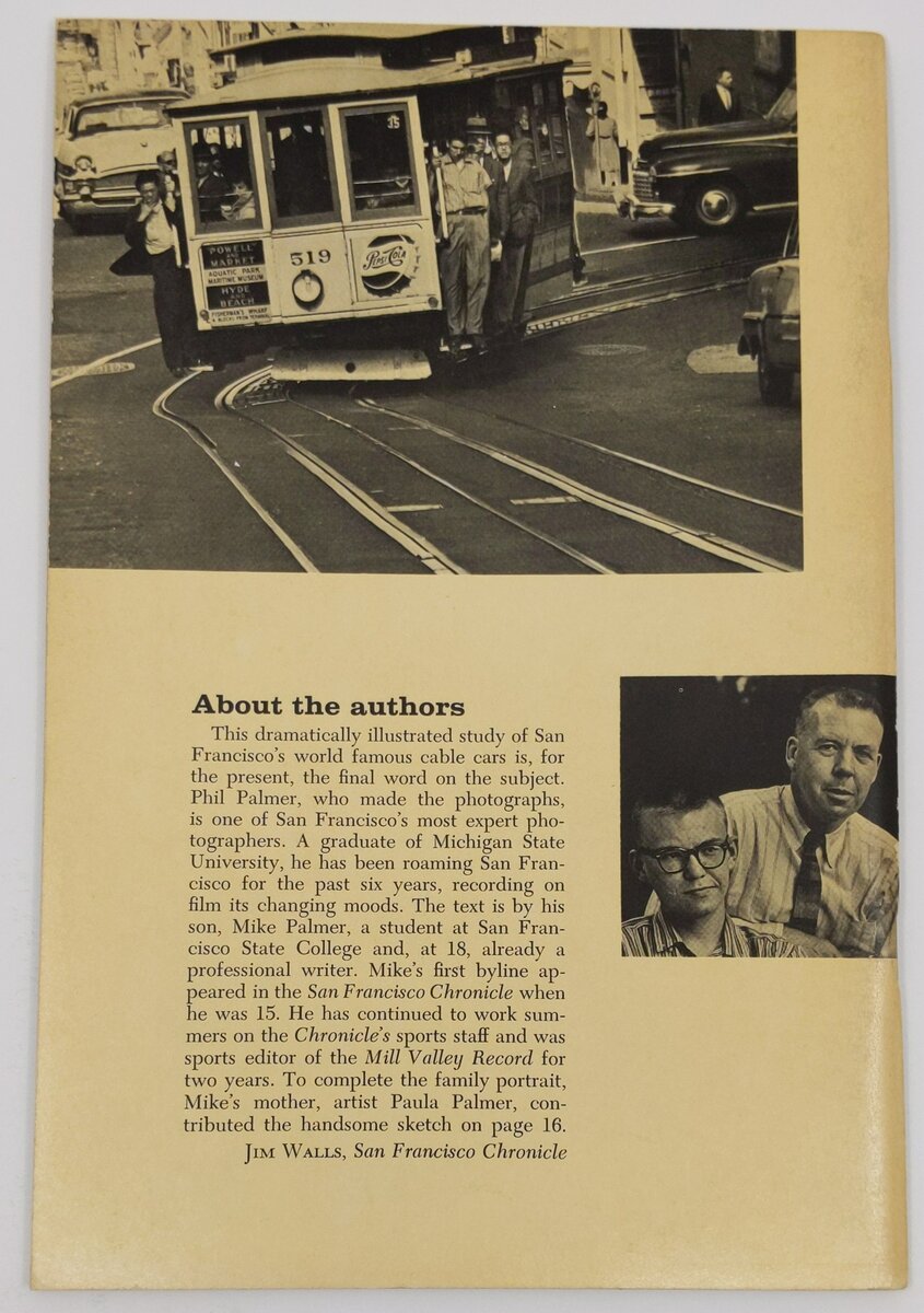 The Cable Cars of San Francisco Paperback Book By Paul Palmer, Mike Palmer VG