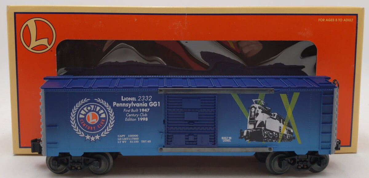 Lionel 6-29227 O Gauge Century Club 1998 GG-1 Boxcar #2332 LN/Box
