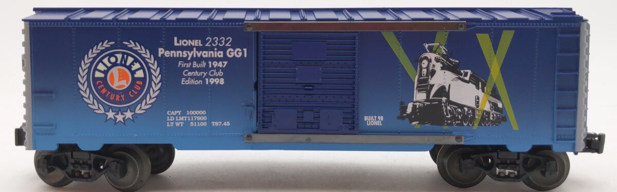 Lionel 6-29227 O Gauge Century Club 1998 GG-1 Boxcar #2332 LN/Box
