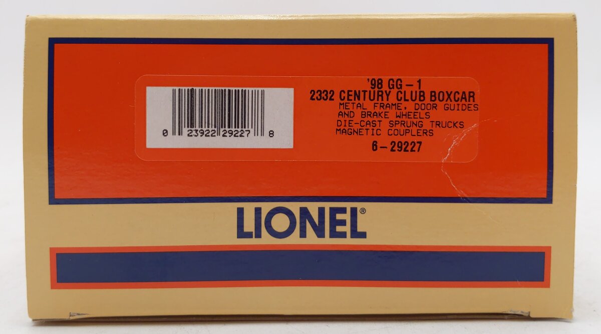 Lionel 6-29227 O Gauge Century Club 1998 GG-1 Boxcar #2332 LN/Box