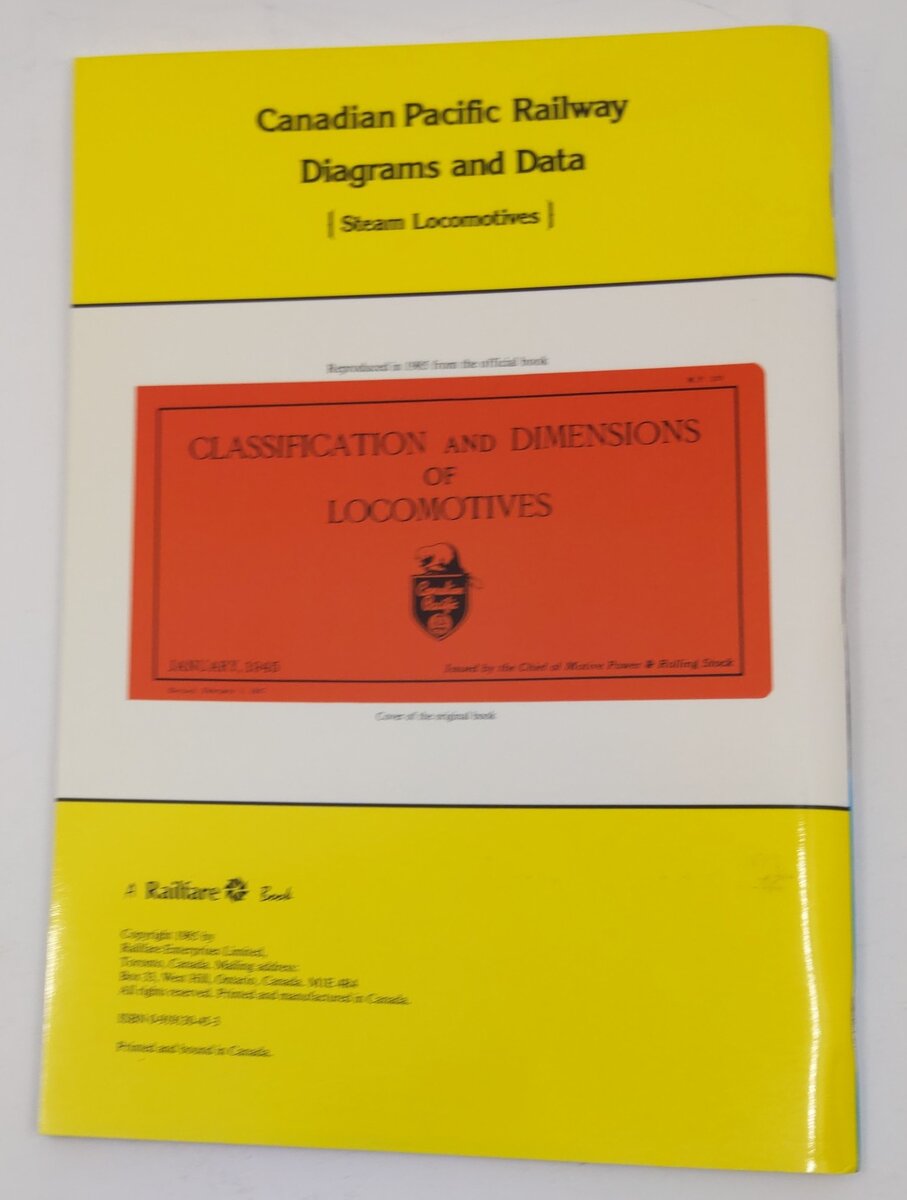 Canadian Pacific Railway Diagrams and Data Paperback Book By Omer Lavallee EX