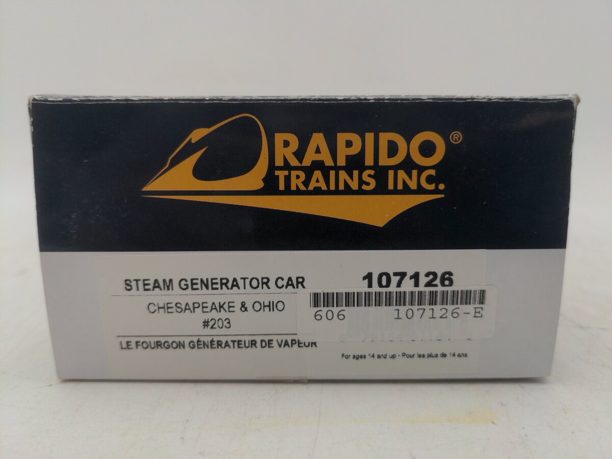 Rapido Trains 107126 HO Chesapeake & Ohio Steam Generator Car #203