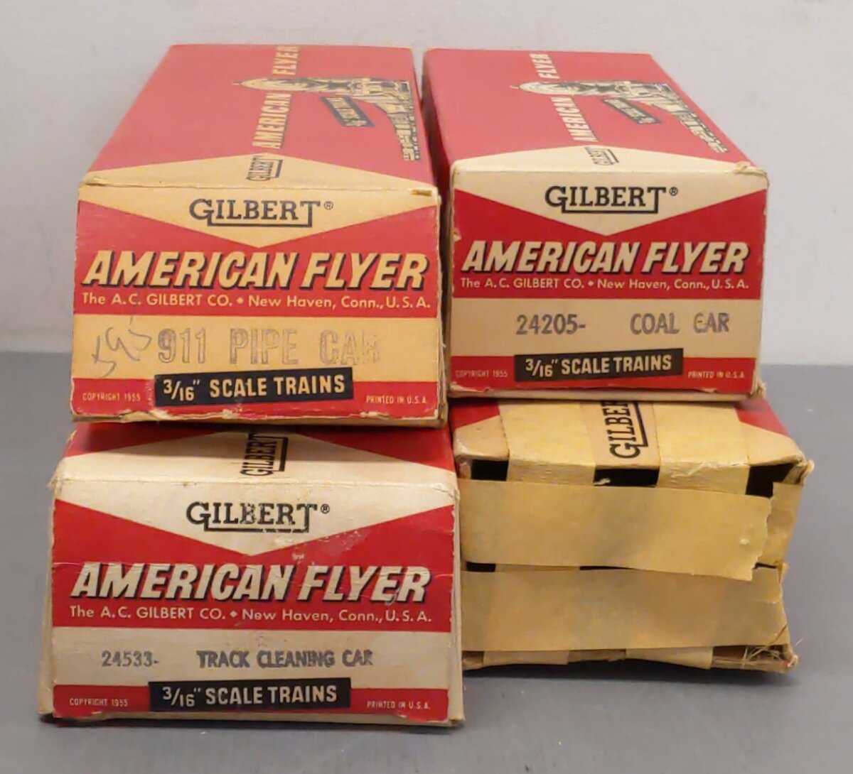 American Flyer Vintage S Freight Cars: 24533, 914, 24205, 25045, 911, 806 [6] VG