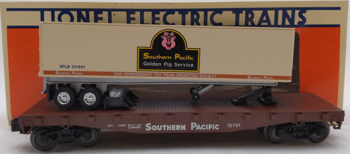 Lionel 6-17889 O Gauge TTOS Southern Pacific Flatcar with Trailer #15791 EX/Box