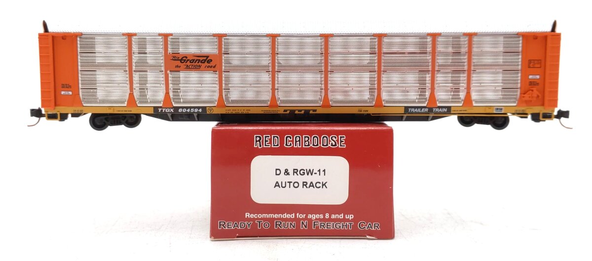 Red Caboose RM-19157-11 N D&RGW Bi-Level Auto Rack #604594 NIB