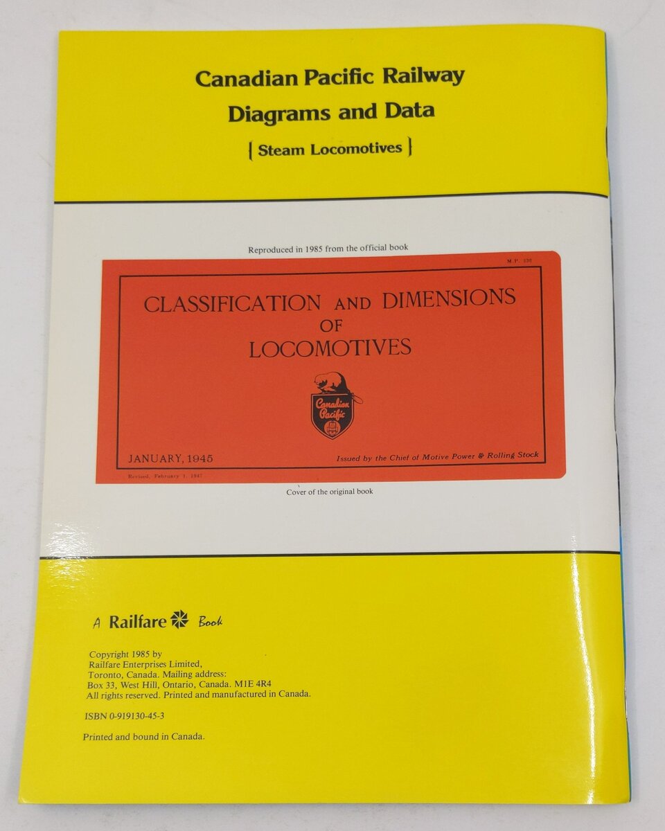 Canadian Pacific Railway Diagrams and Data Paperback Book By Omer Lavallee VG