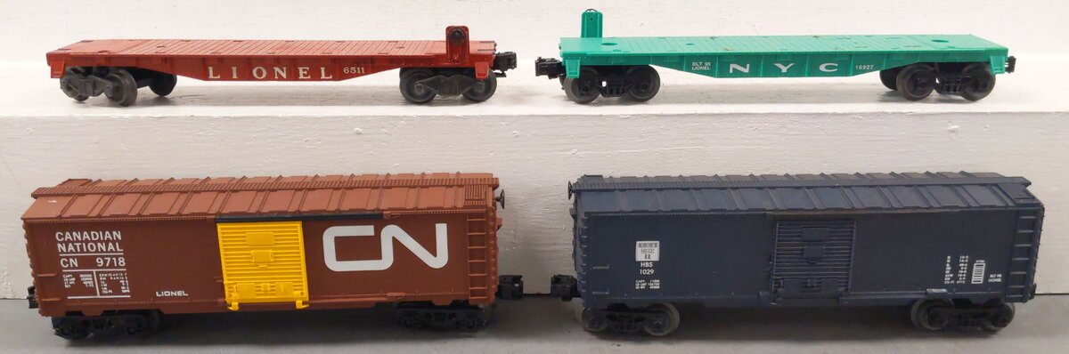 Lionel O Gauge Freight Cars: 9718, 16927, 6511, 1029 [4] VG