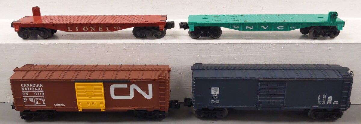 Lionel O Gauge Freight Cars: 9718, 16927, 6511, 1029 [4] VG