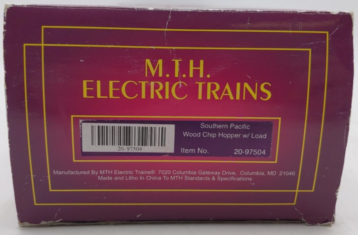 MTH 20-97504 O Gauge Southern Pacific Wood Chip Hopper With Load LN/Box