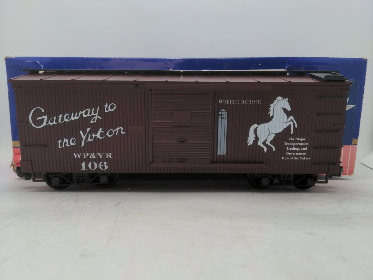 USA Trains G Scale White Pass & Yukon " Gateway to the Yukon " Freight Car #106 EX/Box