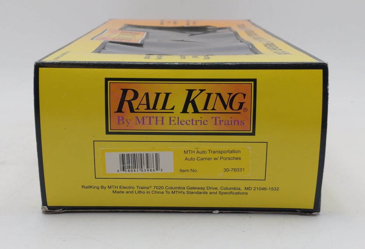 MTH 30-76031 O MTH Auto Transportation Auto Carrier w/Porsches #1987 EX/Box