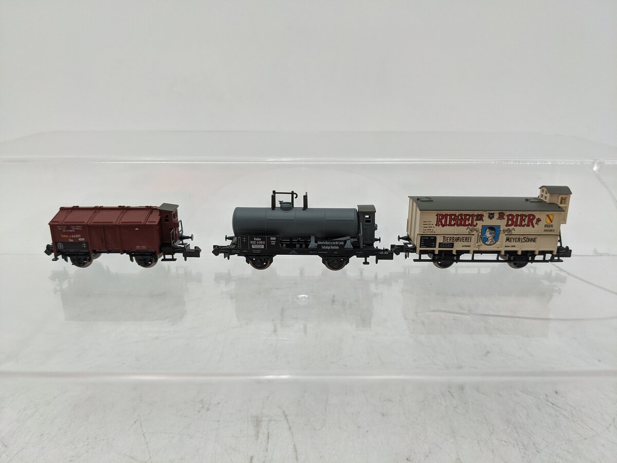 Trix 15063 Badisher Guterzug Train Car Set Of 3 EX/Box