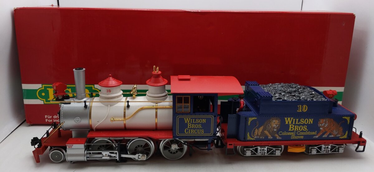 LGB 22191 G Scale Wilson Bros. Circus 2-6-0 Steam Locomotive & Tender VG/Box