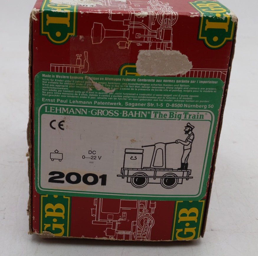 LGB 2001 G Scale Motorized Operating Handcar w/Metal Wheels LN/Box