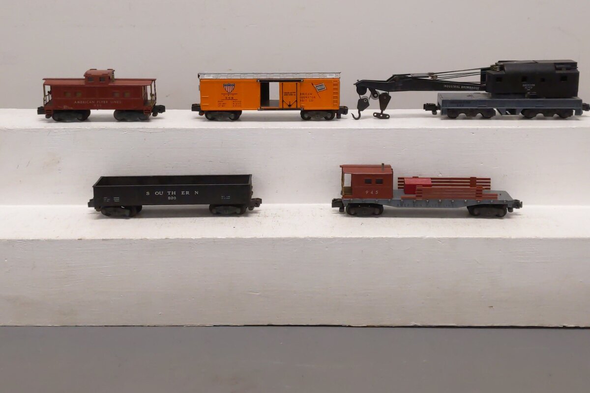 American Flyer Vintage S Postwar Freight Cars # 920, 945, 930, 988 & 944 [5] VG
