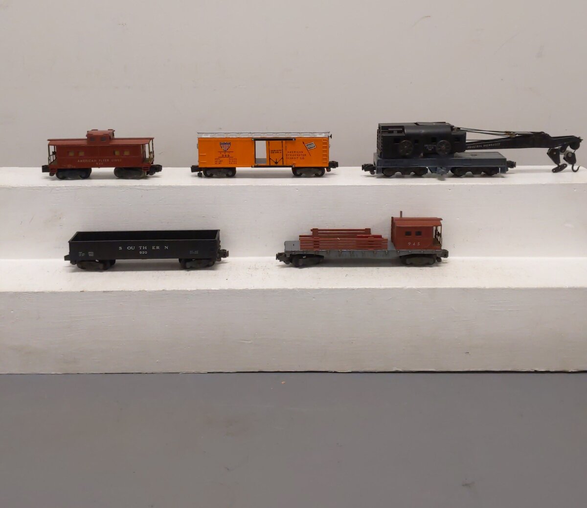 American Flyer Vintage S Postwar Freight Cars # 920, 945, 930, 988 & 944 [5] VG