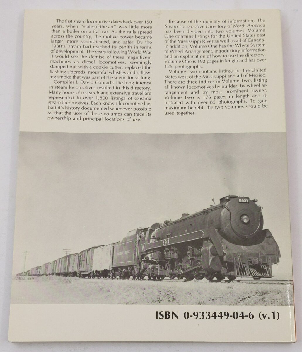 The Steam Locomotive Directory of North America, Vol.1 Paperback Book VG