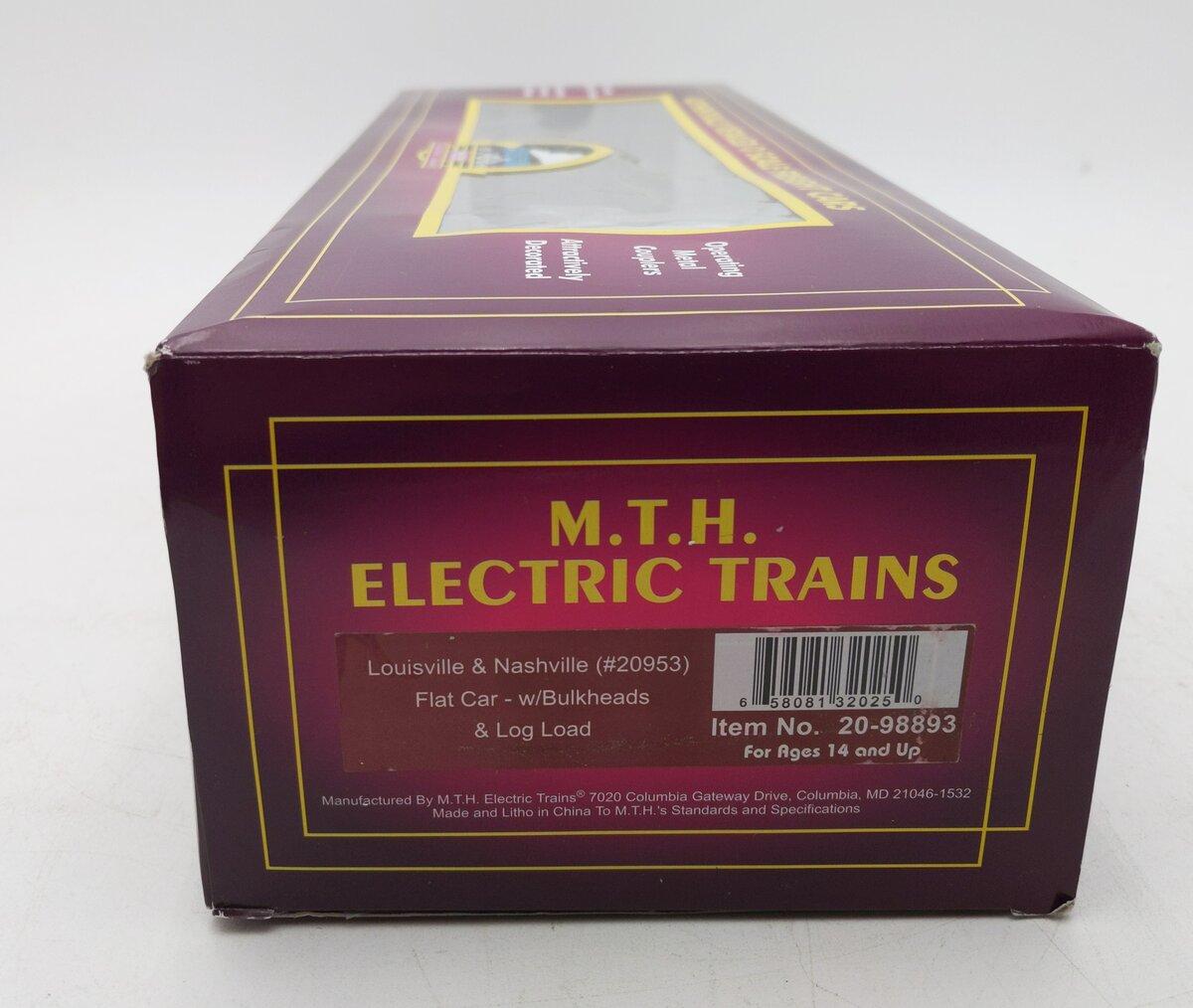 MTH 20-98893 O Gauge L&N Bulkhead Flatcar #20958 w/Log Load