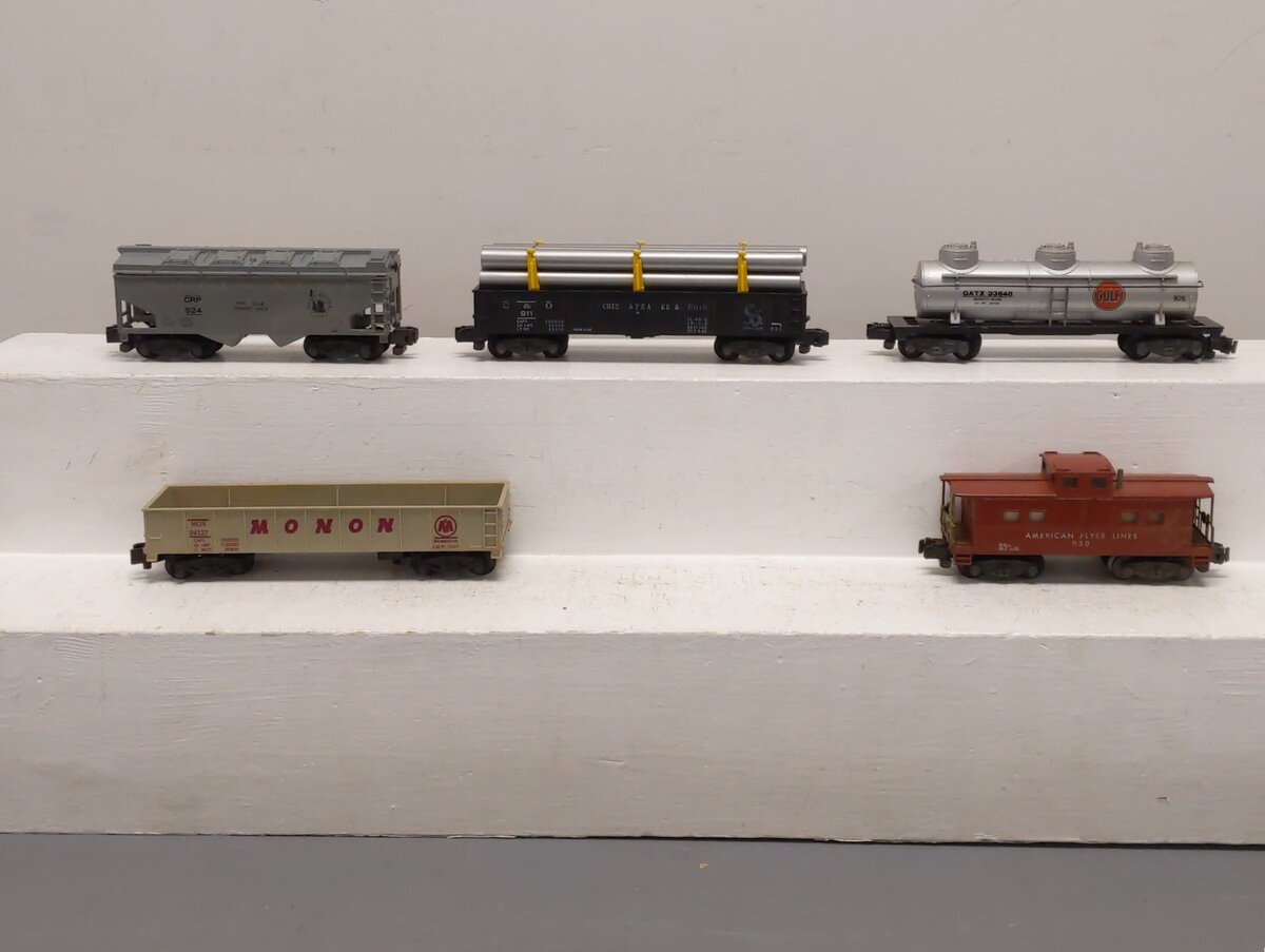 American Flyer Vintage S Postwar Freight Cars # 911, 926, 930, 24127 & 924 [5] VG