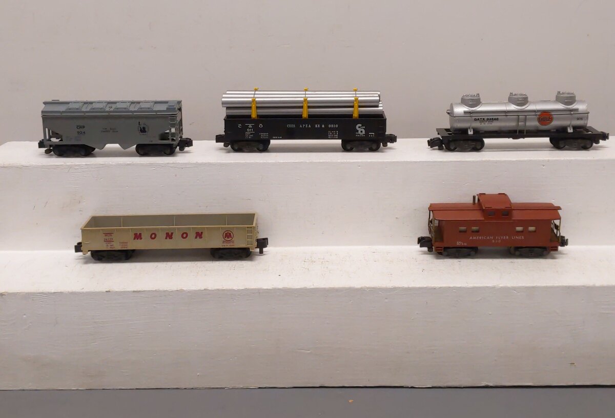 American Flyer Vintage S Postwar Freight Cars # 911, 926, 930, 24127 & 924 [5] VG
