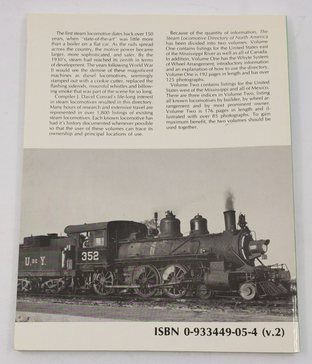 Steam Locomotive Directory of North America Paperback Book By J. David Conrad EX