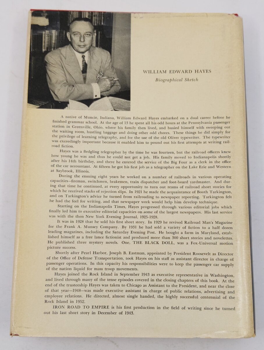 Iron road to empire Hardcover Book By William Edward Hayes VG