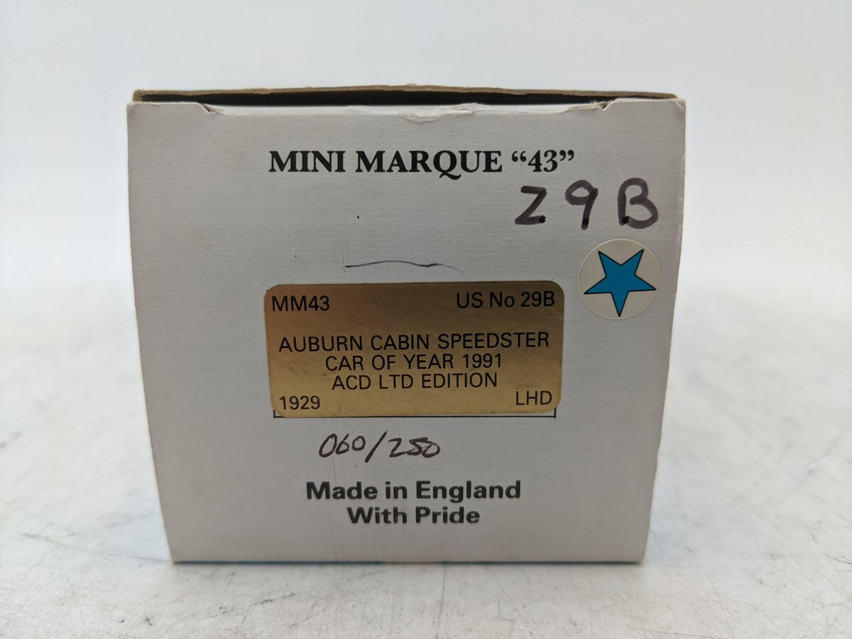 Mini Marque 1:43 Scale 1929 Auburn Cabin Speedster EX/Box