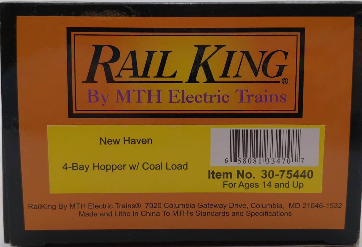 MTH 30-75440 O New Haven 4-Bay Hopper #81013 LN/Box