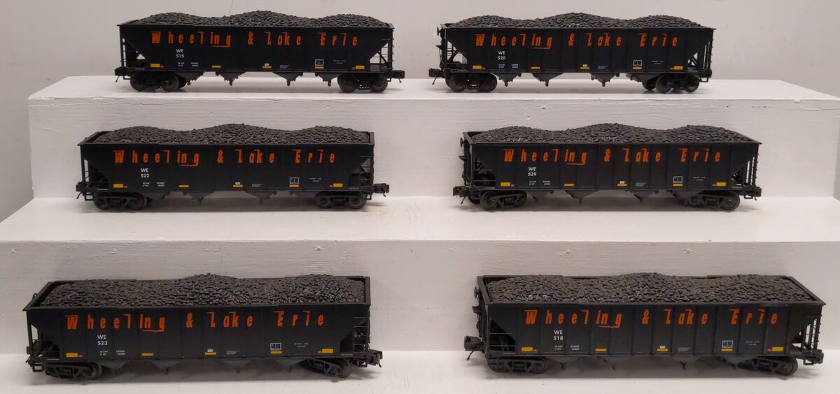 MTH 20-90892 O Wheeling & Lake Erie 4-Bay Hopper 6-Car Set w/ Coal Load