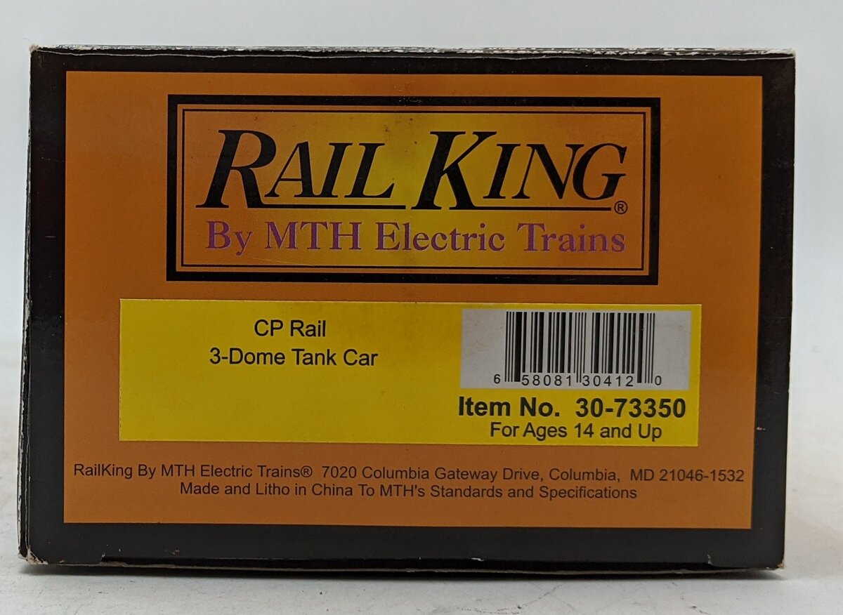 MTH 30-73350 O Canadian Pacific Rail 3-Dome Tank Car