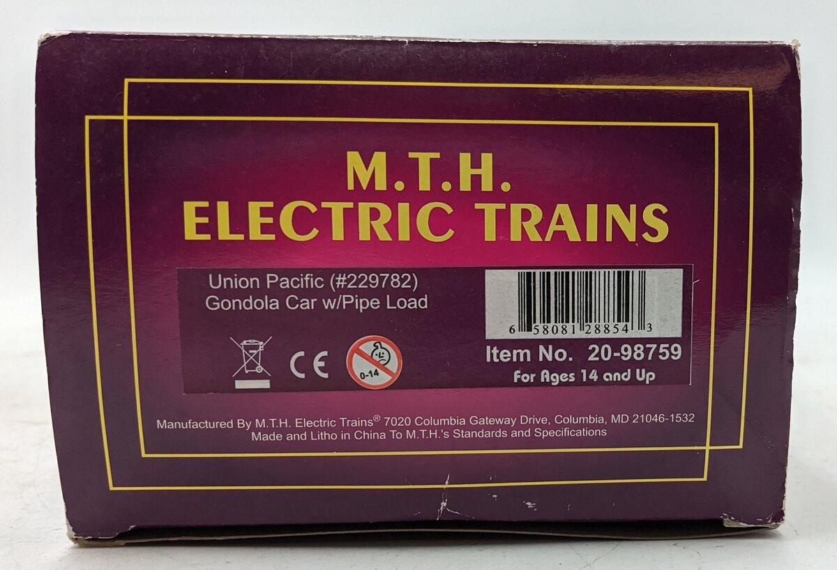MTH 20-98759 Union Pacific Gondola Car w/ Pipe Load