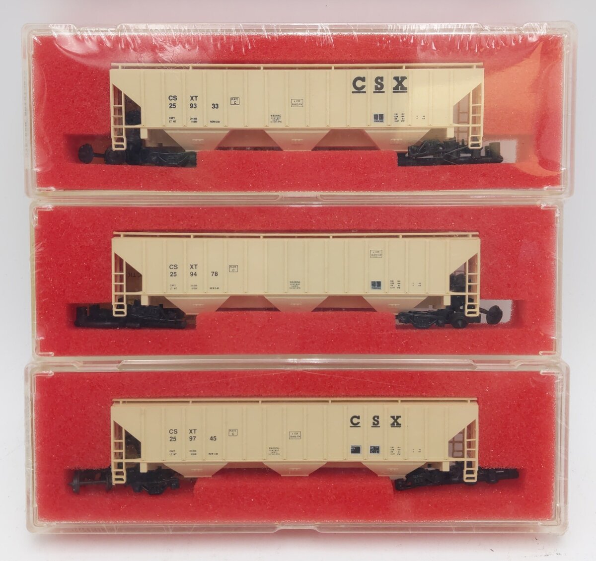 Precision Masters 1507 N Scale CSX 3-Bay Covered Hopper Car (Set of 3) LN/Box