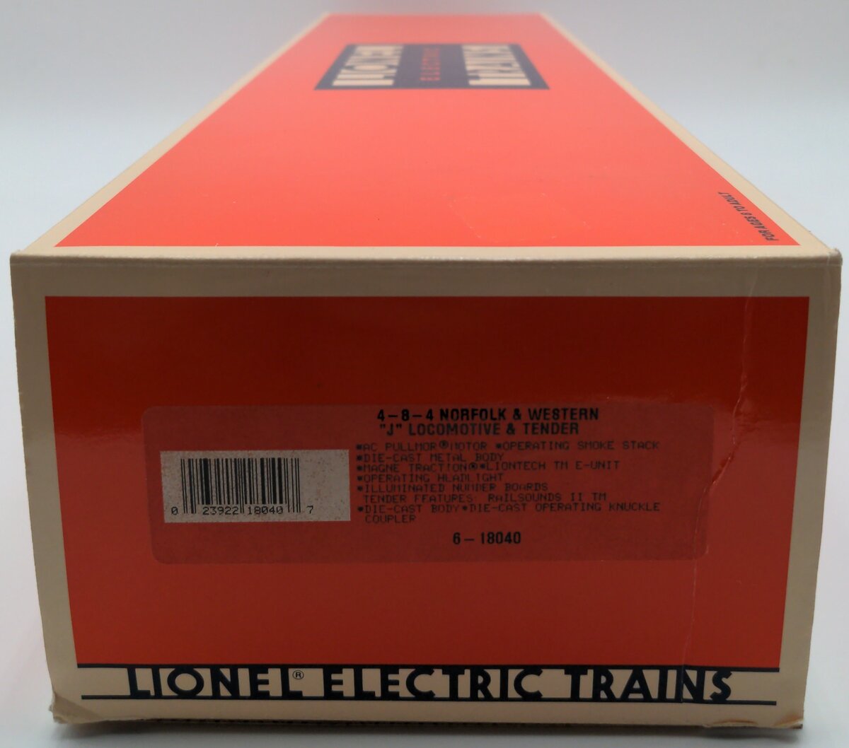 Lionel 6-18040 O Norfolk & Western 4-8-4 J Class Steam Locomotive & Tender #612 EX/Box
