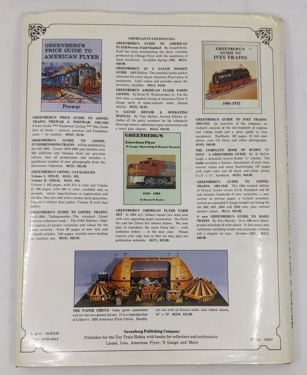 Greenberg's guide to American Flyer S gauge Hardcover Book By James C. Patterson VG