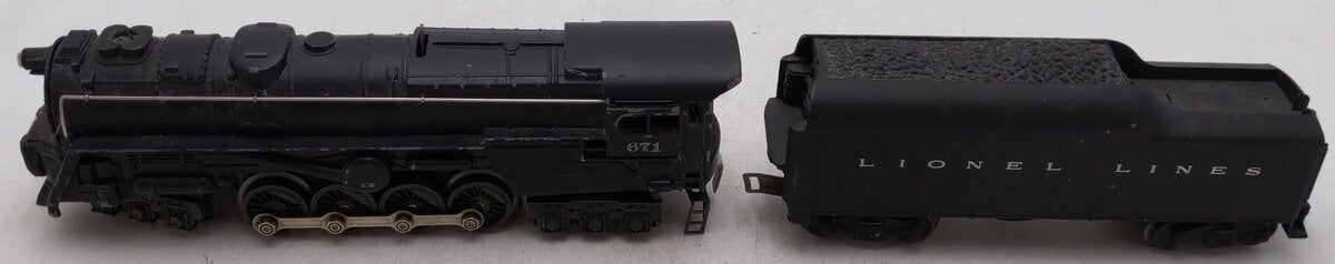 Lionel 671 Vintage O 6-8-6 Die-Cast Steam Turbine Locomotive w/2046W Tender VG