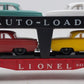 Lionel 6414 Vintage O Gauge Postwar Evans Autoloader with 4 Repro Automobiles VG