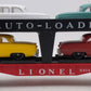 Lionel 6414 Vintage O Gauge Postwar Evans Autoloader with 4 Repro Automobiles VG