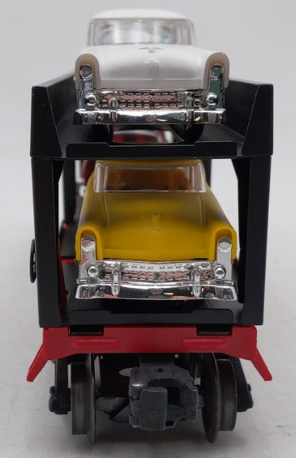 Lionel 6414 Vintage O Gauge Postwar Evans Autoloader with 4 Repro Automobiles VG