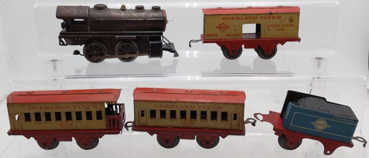 Hafner Vintage O Prewar Overland Flyer Steam Locomotive & Passenger Set