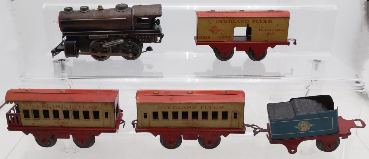 Hafner Vintage O Prewar Overland Flyer Steam Locomotive & Passenger Set