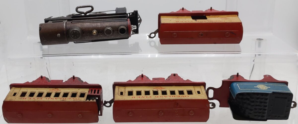 Hafner Vintage O Prewar Overland Flyer Steam Locomotive & Passenger Set