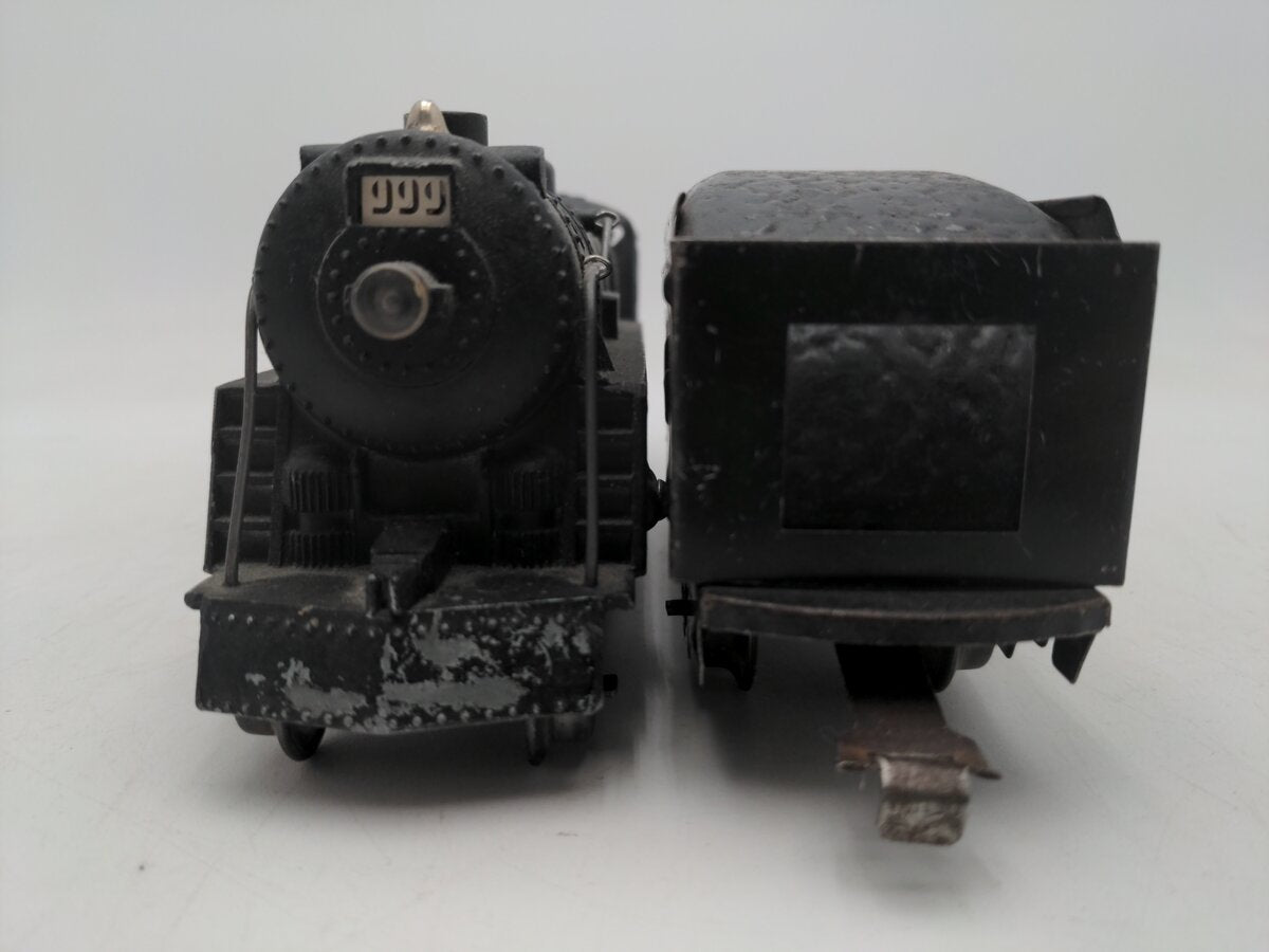 Marx 999 Vintage O New York Central 2-4-2 Steam Locomotive with Tender VG