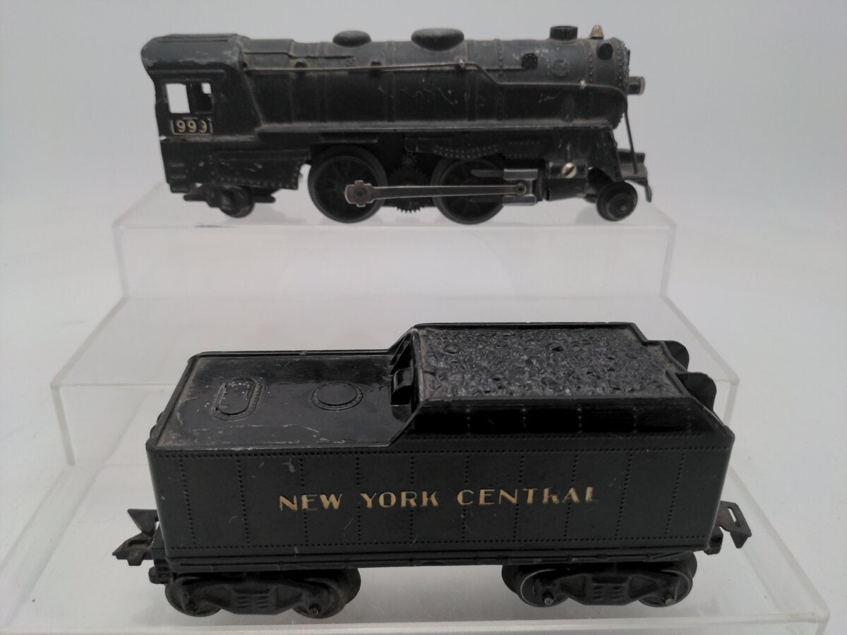 Marx 999 Vintage O New York Central 2-4-2 Steam Locomotive with Tender VG