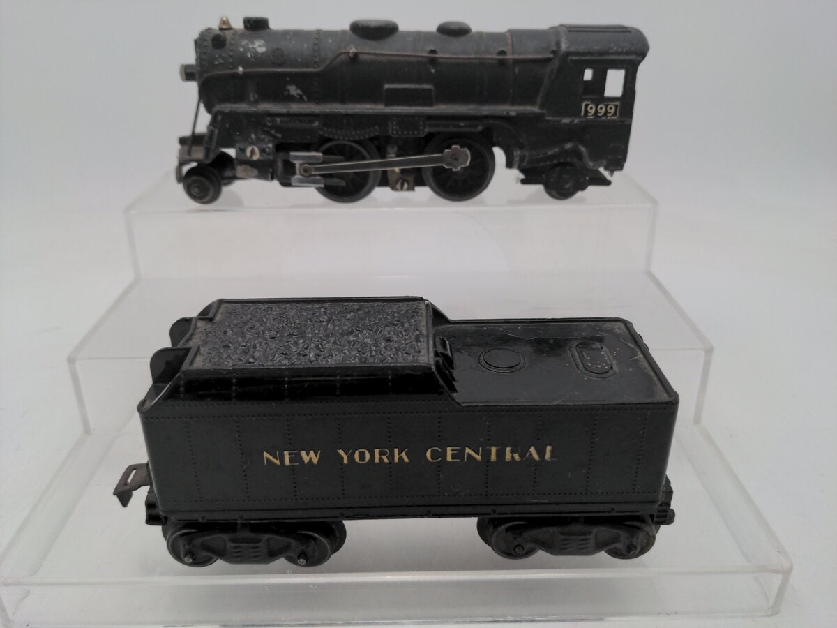 Marx 999 Vintage O New York Central 2-4-2 Steam Locomotive with Tender VG