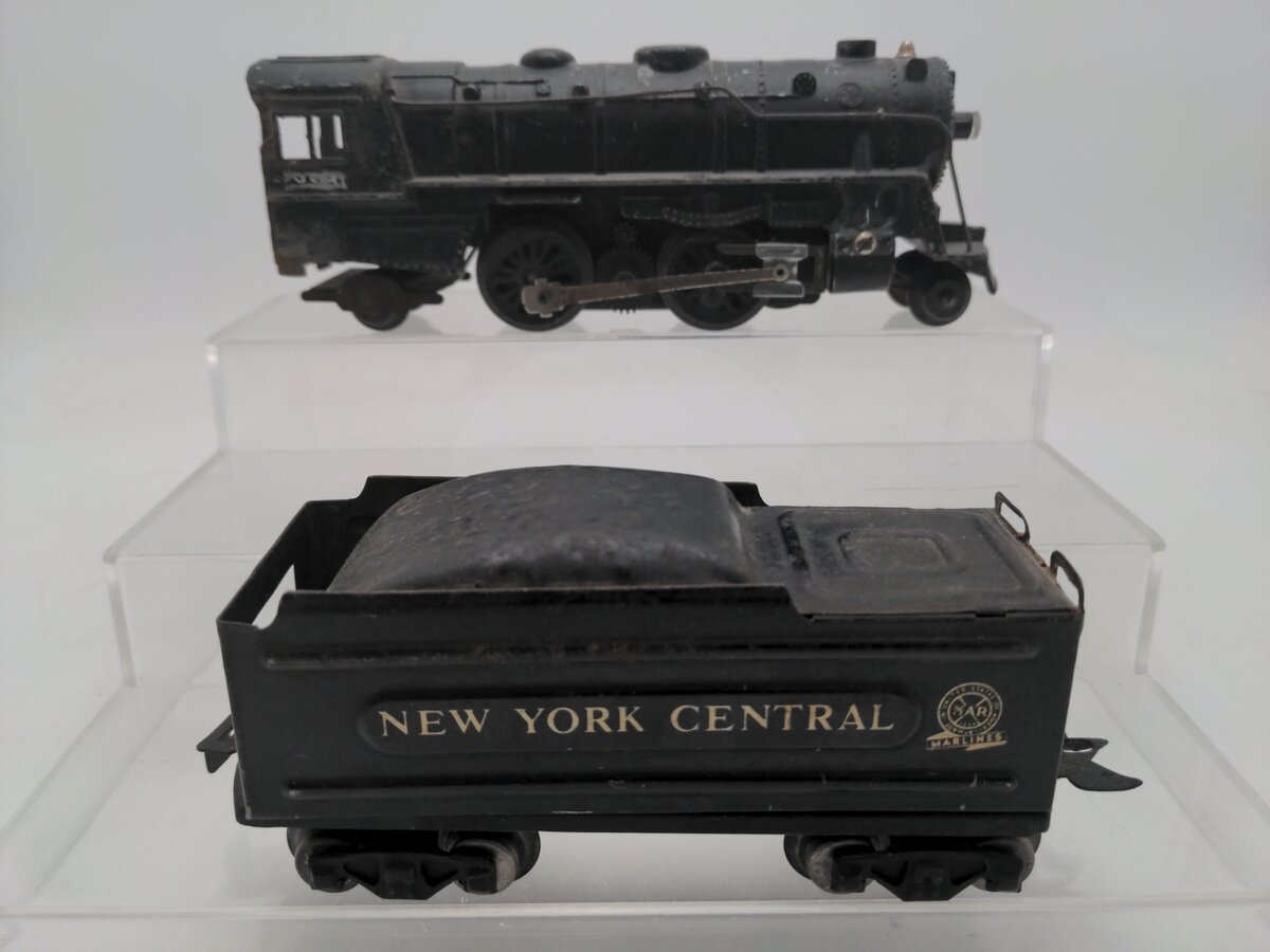 Marx 999 Vintage O New York Central 2-4-2 Steam Locomotive with Tender VG