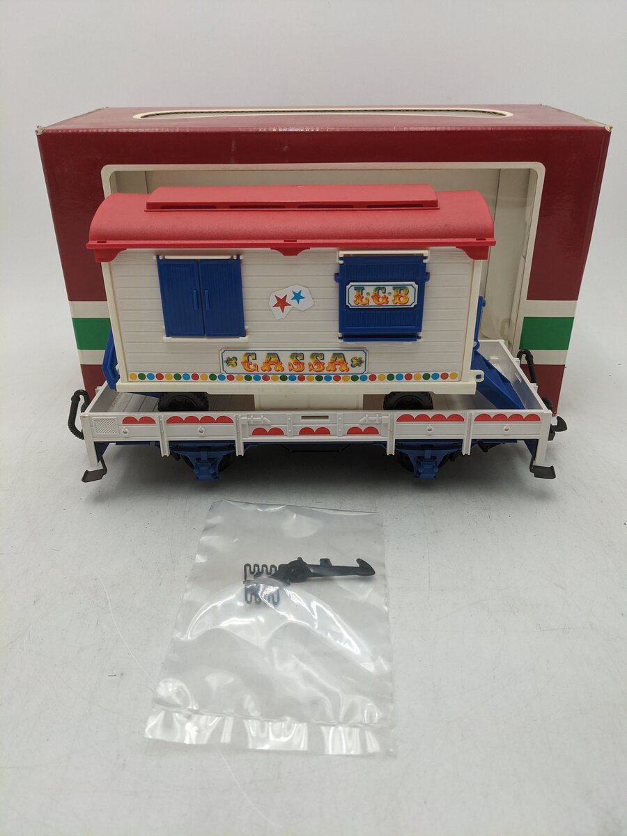 LGB 4037 G Scale Circus Flatcar with Cassa Trailer EX/Box
